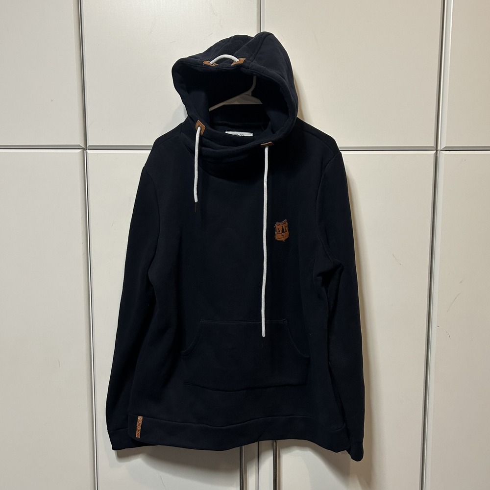 Alaska Chicks Company Navy Blue Cowl Neck Hoodie Explore AK Patch XL